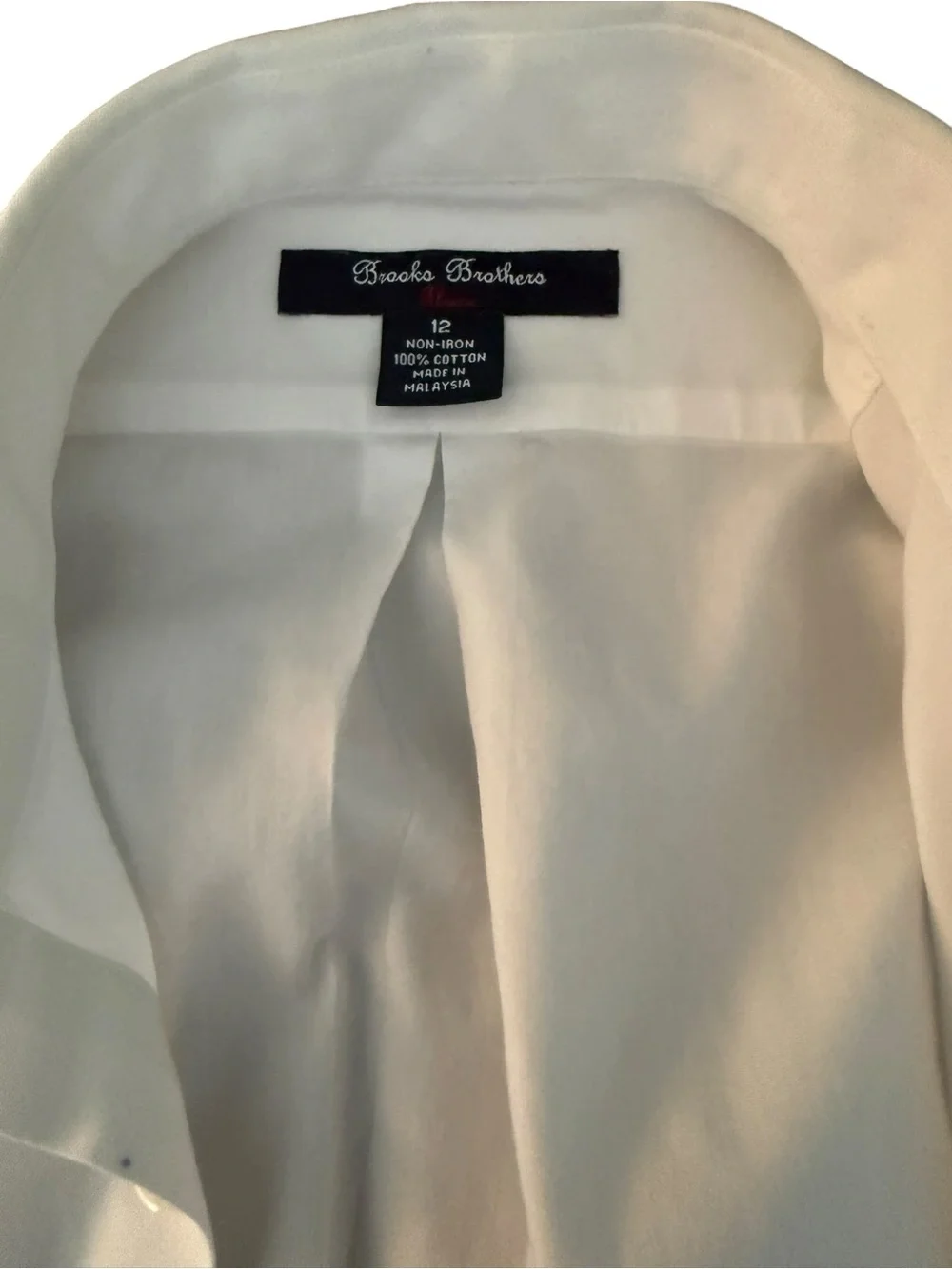 Brooks Brothers Boys White Non-Iron Cotton Button Down Dress Shirt Size 12